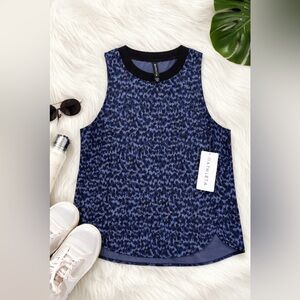 Athleta Blue and Black Animal Print Athletic Top NWT